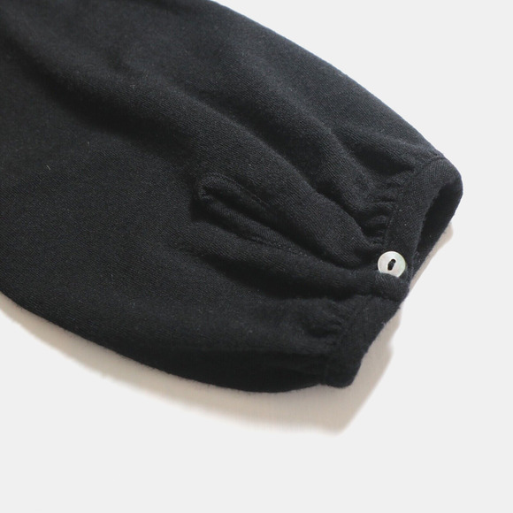 Theory Size S Wool Knit Keyhole Neck Draped Front Top Black - Picture 10 of 11